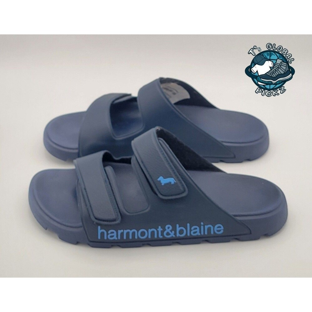Harmont & Blaine Dark Blue Rubber Slide On Sandals Mens Size 43 (Size 10)